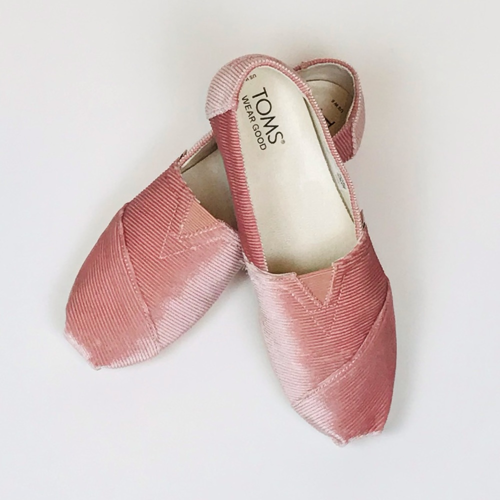 Toms Pink Canvas Flats with Elastic Insert